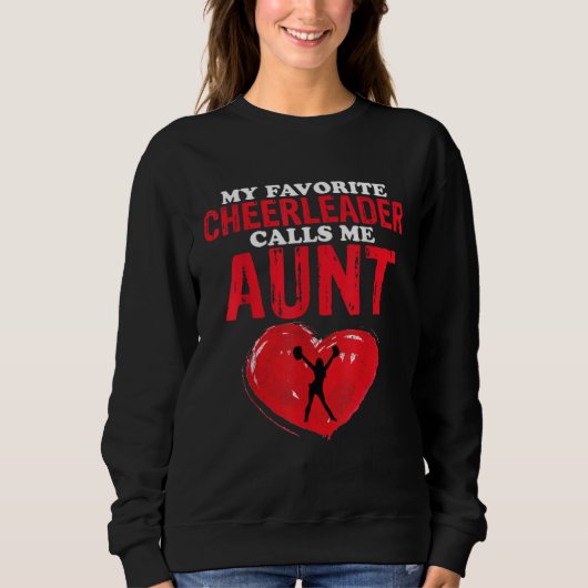 Calls Me Aunt Cheer Mom Women Cheerleading スウェットシャツ (正面)