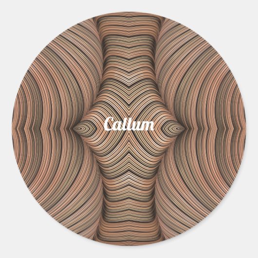 CALLUM ~ ブラウンの美しいフラクタル ~ ラウンドシール (正面)