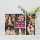 Callygraphy スタイリッシュ 6 Photo Collage結婚's サンキューカード (スタンド正面)