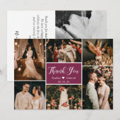 Callygraphy スタイリッシュ 6 Photo Collage結婚's サンキューカード (正面/裏面)
