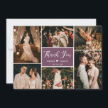 Callygraphy モダン 6 Photo Collage結婚's サンキューカード<br><div class="desc">モダン、Mauve Handエレガント Letteredの写真結婚コラージュ数々のサンキューカード。6スタイリッシュ枚の写真を前面に、1結婚枚の写真を背面に並べたサンキューカードテンプレート。文字の「あなた感謝してい」と手で書渦巻形の道のスクリプトのフォントを白の上に白や埃の梅の紫の色の背景に置く。自分の名前とメッセージ感謝していを自分の名前に合わせる。デザイもしナーに救済は一致する文字が必要で連絡す！ノートを手書きで書き込む方が好きで、サンプル宇宙を削除するだけで良い。</div>