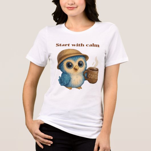 Calmでスタート – Tやる気を起こさせるシャツのシール トライブレンドＴシャツ (正面)