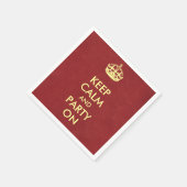 Calmと保パーティーオンアイボリーオンレッドクラフト紙 スタンダードカクテルナプキン (角)