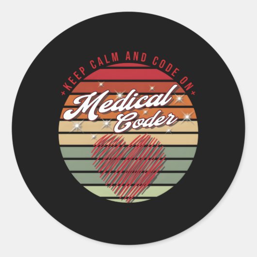 Calmと保Code On Medical Coder ラウンドシール (正面)