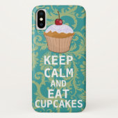 CALMと保Cupcakesは食べ、任意の色のティール（緑がかった色）を変更します Case-Mate iPhoneケース (裏面)