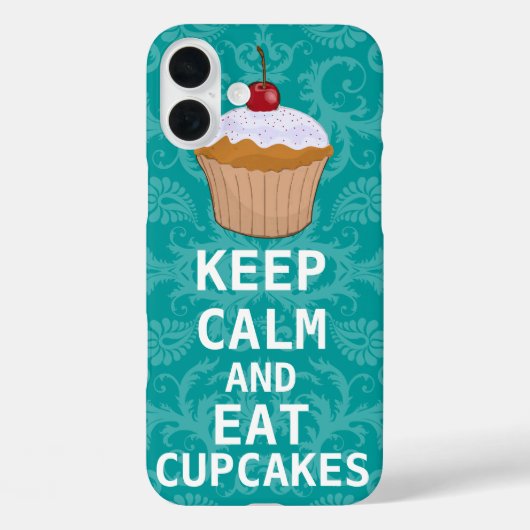CALMと保Cupcakesは食べ、任意の色のティール(緑がかった色)を変更します Case-Mate iPhoneケース (裏面)