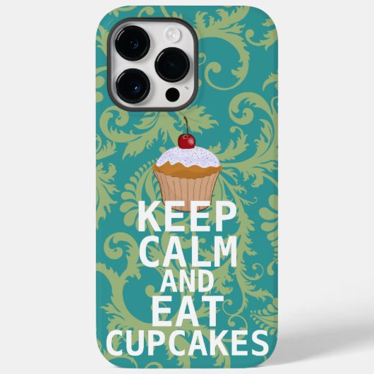 CALMと保Cupcakesは食べ、任意の色のティール(緑がかった色)を変更します Case-Mate iPhoneケース (裏面)