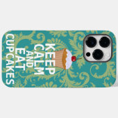 CALMと保Cupcakesは食べ、任意の色のティール(緑がかった色)を変更します Case-Mate iPhoneケース (裏面 (横))