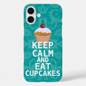 CALMと保Cupcakesは食べ、任意の色のティール(緑がかった色)を変更します Case-Mate iPhoneケース (裏面)