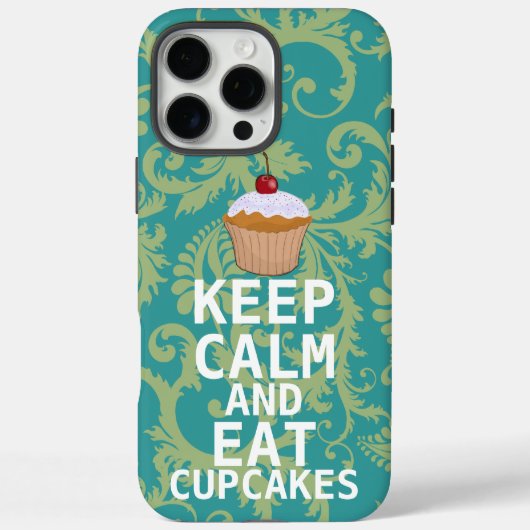 CALMと保Cupcakesは食べ、任意の色のティール(緑がかった色)を変更します Case-Mate iPhoneケース (裏面)