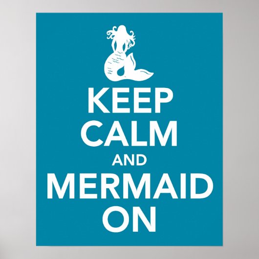 Calmと保Mermaidブルーのプリントポスター ポスター (正面)