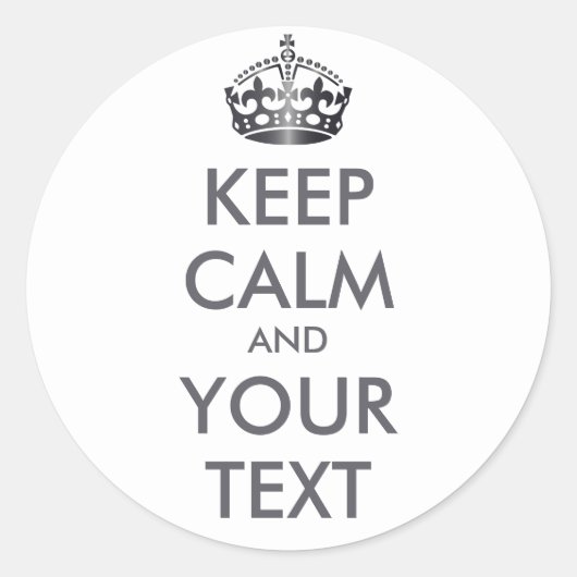CALMと保YOUR TEXT – 白い背景を変更 ラウンドシール (正面)