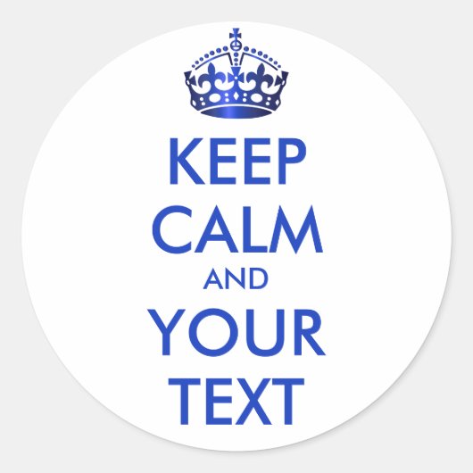 CALMと保YOUR TEXT – 白い背景を変更 ラウンドシール (正面)