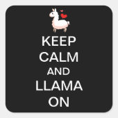 CalmとLlama保 On スクエアシール (正面)