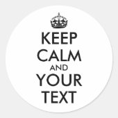 Calmステッ保カーにテキストのテンプレートを追加する ラウンドシール (正面)