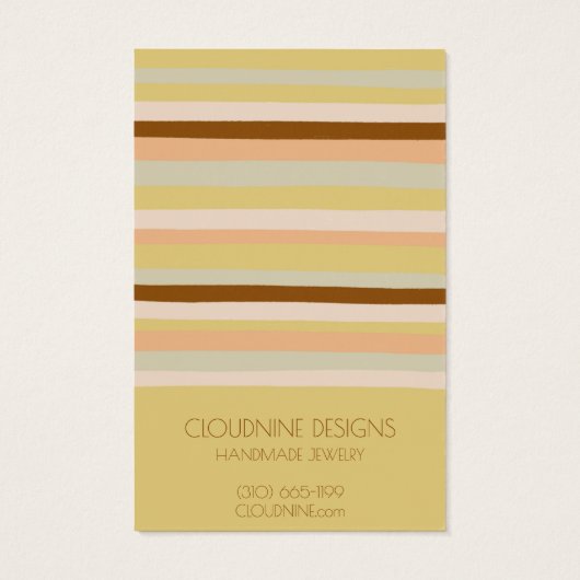 Calmストライプイヤリングネックレスジュエリーディスプレイカード (裏面)