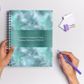 Calmティール(緑がかった色)リーフィーきらめく心理療法またはカウンセラー ノートブック