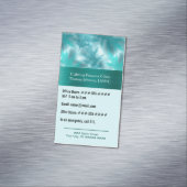 Calmティール（緑がかった色）リーフィーきらめく心理療法またはカウンセラー マグネット名刺 (インサイチュ)