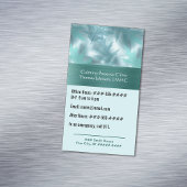 Calmティール（緑がかった色）リーフィーきらめく心理療法またはカウンセラー マグネット名刺