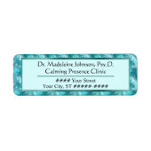 Calmティール(緑がかった色)リーフィーきらめく心理療法またはカウンセラー ラベル (正面)