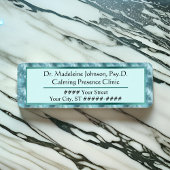 Calmティール(緑がかった色)リーフィーきらめく心理療法またはカウンセラー ラベル