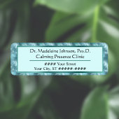 Calmティール(緑がかった色)リーフィーきらめく心理療法またはカウンセラー ラベル