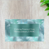 Calmティール(緑がかった色)リーフィーきらめく心理療法またはカウンセラー 名刺