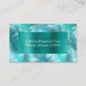 Calmティール(緑がかった色)リーフィーきらめく心理療法またはカウンセラー 名刺 (正面)