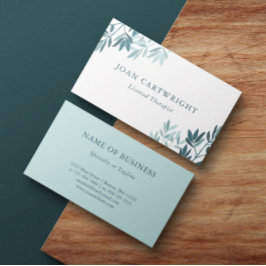 Calmティール（緑がかった色）葉緑のセラピスト 名刺