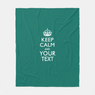 Calmパーソナライズされた保とYour Text Aqua フリースブランケット