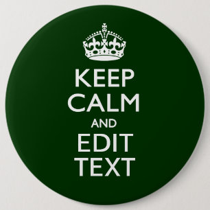 Calmパーソナライズされた保 And Your Text Green Decor(穏やかでテキスト 缶バッジ