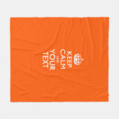 Calmパーソナライズされた保 And Your Text Orange（穏やかでテキストがオレンジ フリースブランケット (正面(横))