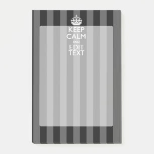 Calmパーソナライズされた保 Your Text on Black ストライプ Mext(テキスト ポストイット
