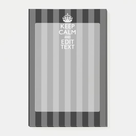 Calmパーソナライズされた保 Your Text on Black ストライプ Mext(テキスト ポストイット (正面)