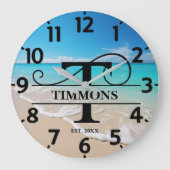 CalmビーチフロントTモノグラム ラージ壁時計 (正面)