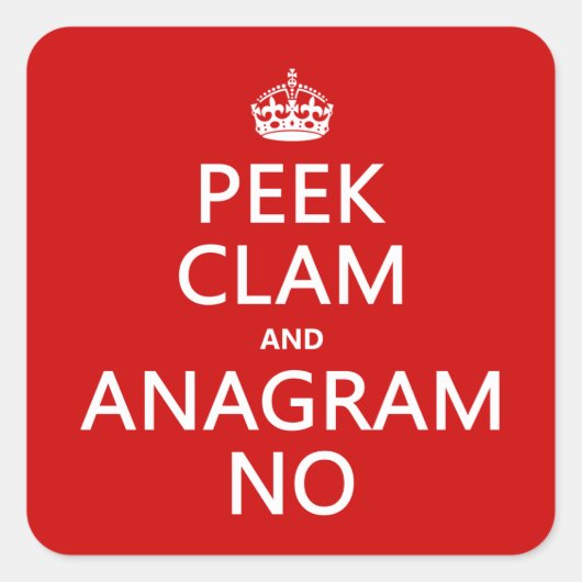 Calm保とAnagram On (任意の色) スクエアシール (正面)