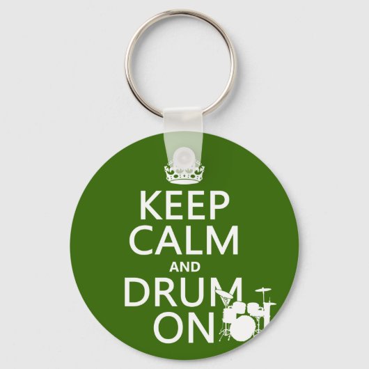 Calm保とDrum On (任意の背景色) キーホルダー (正面)