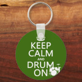 Calm保とDrum On (任意の背景色) キーホルダー (正面)