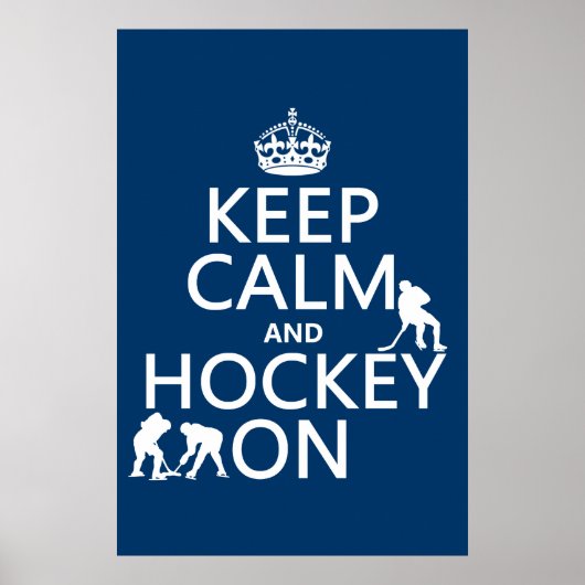 Calm保とHockey On (任意の色) ポスター (正面)