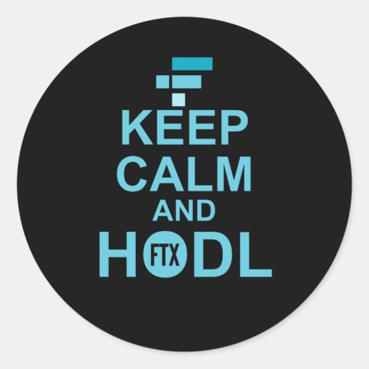 Calm保とHodl FTXコイン ラウンドシール (正面)
