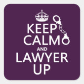 Calm保とLawyer Up （任意の色） スクエアシール (正面)