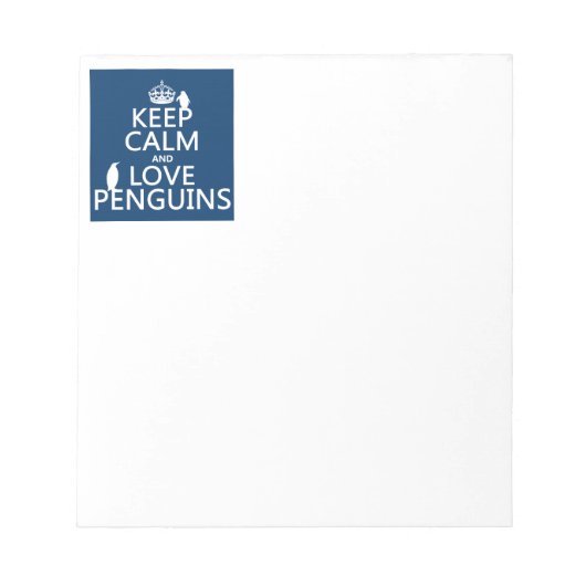 Calm保とLove Penguins （任意の色） ノートパッド (正面)