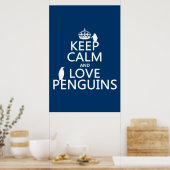 Calm保とLove Penguins （任意の色） ポスター (キッチン)