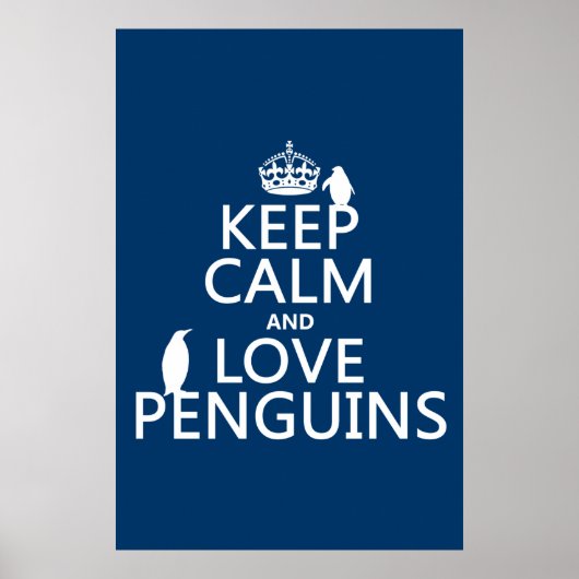 Calm保とLove Penguins （任意の色） ポスター (正面)