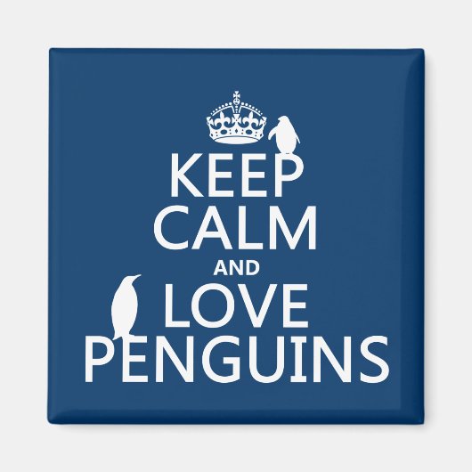 Calm保とLove Penguins (任意の色) マグネット (正面)