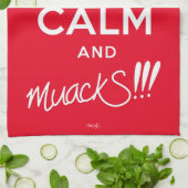 Calm保とmackS!!! – 白文字 キッチンタオル (折り畳み)