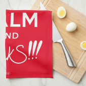 Calm保とmackS!!! – 白文字 キッチンタオル (四つ折り)