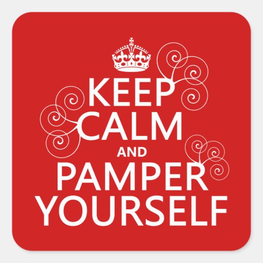 Calm保とPamper Yourself (任意の色) スクエアシール (正面)