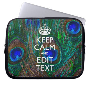 Calm保とPeacock Decorのテキスト ラップトップスリーブ