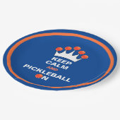 Calm保とPickleball On、Blue OrangeとWhite ペーパープレート (アングル)